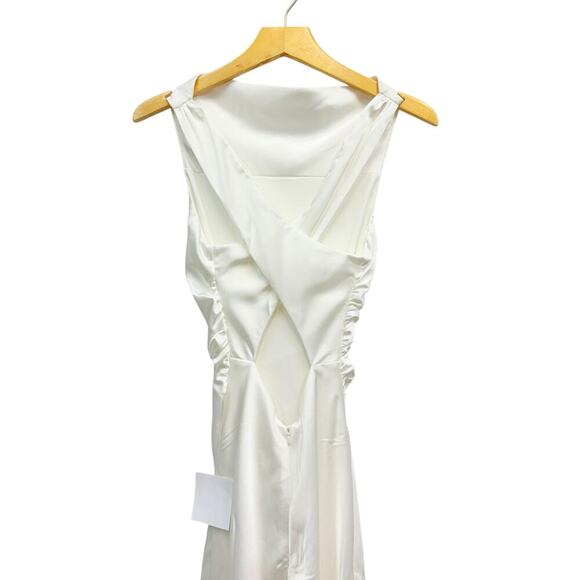 Lulus Effortlessly Sensational White Satin Backless Maxi Dress size XXS NWT - Picture 6 of 9